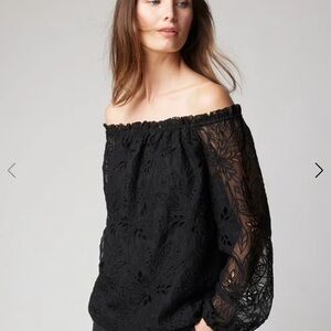 WHBM Off The Shoulder Eyelet Blouse NWT
